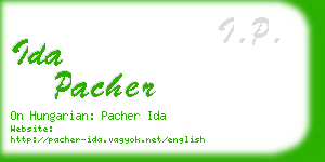 ida pacher business card